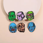 Halloween Horror Movie Collection Enamel Pin Thrilling Mask Film Figure Brooches Lapel Badge Punk Jewelry Gifts For Kids Friends