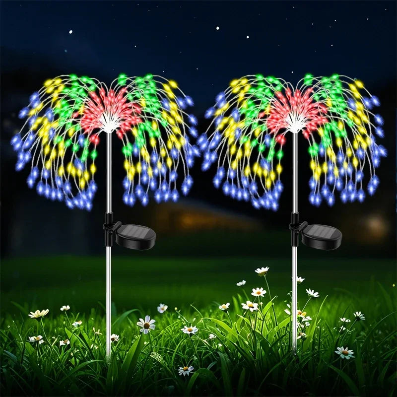 200LED Solar Power Pathway Lights Firework Decor Street Lawn Solar Lights for Outdoor Garden Yard