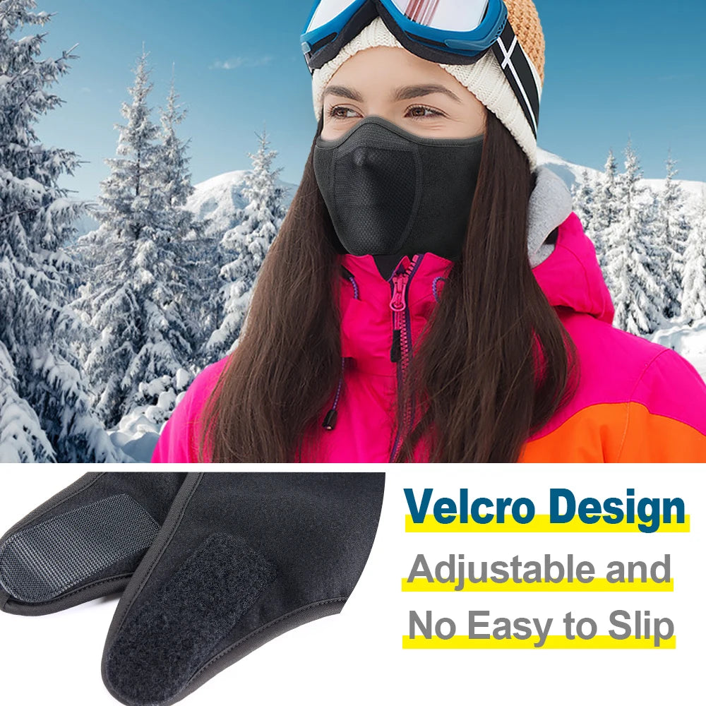 Outdoor face mask, cycling antifreeze head cover, winter skiing face protection, warm ear mask, fleece windproof face mask