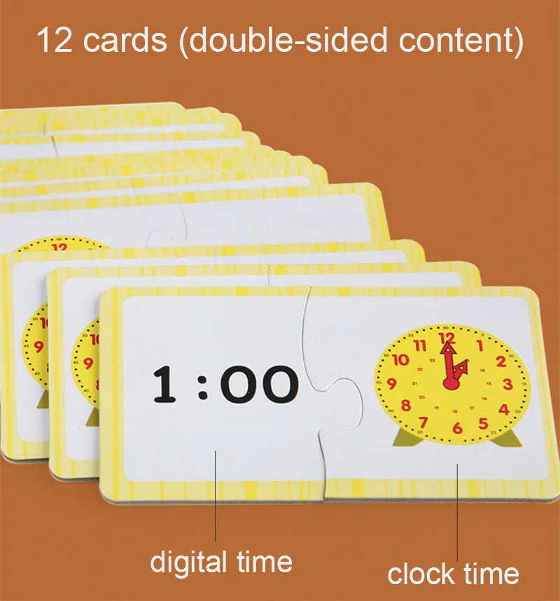 Montessori Learning Clock Educational Puzzle Toy for Preschool Kids