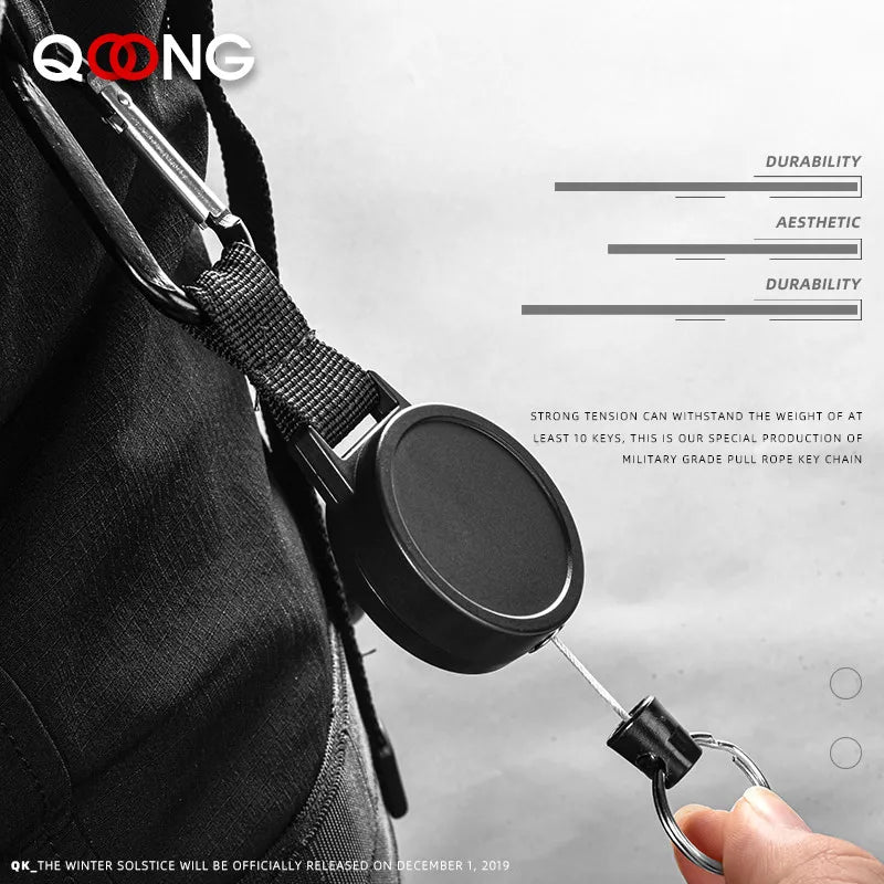 Stainless Steel Retractable Tactical Key Holder for Outdoor Use