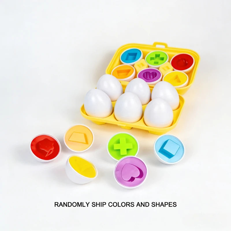 Color & Shape Matching Egg Toy Set – Montessori Learning Puzzle