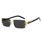 Fashion Rimless Rectangle UV400 Sunglasses for Women & Men