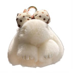 Cute Rabbit Bow Plush Keychain Bag Charm Gift for Girls and Women