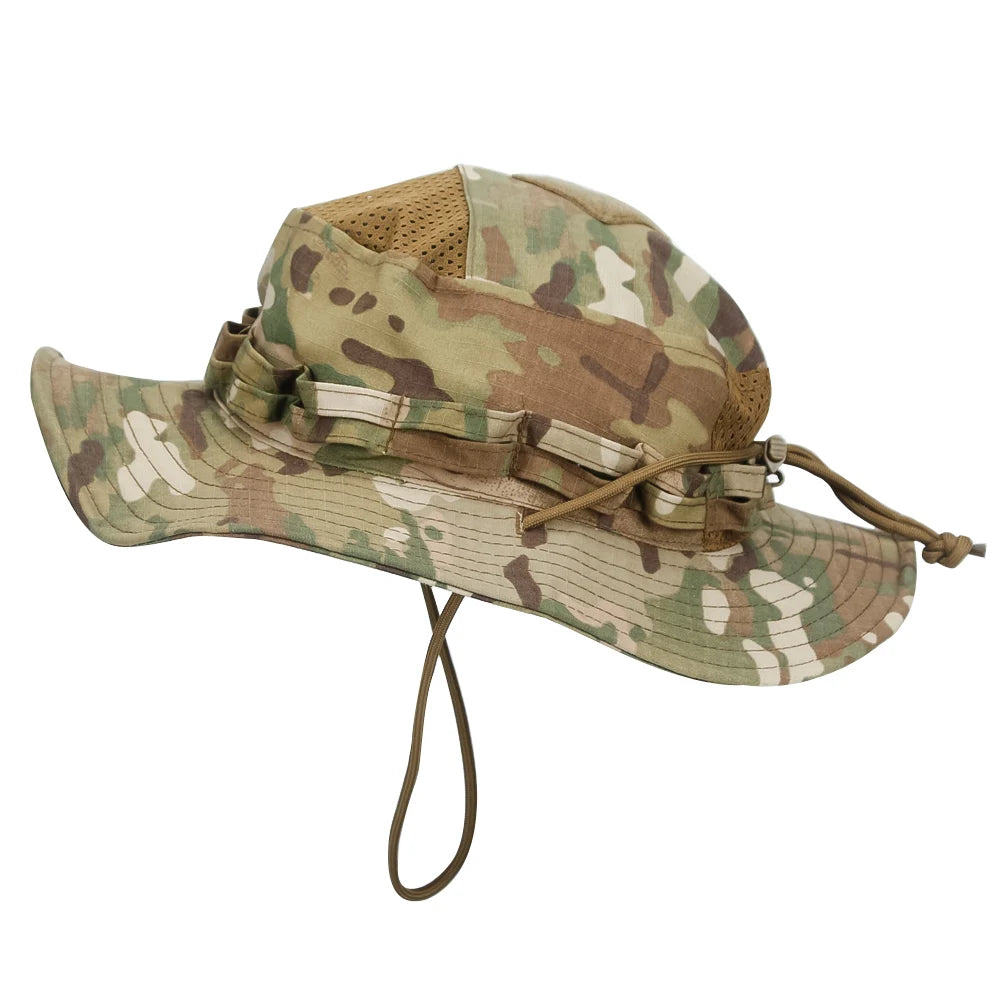 1pc/3pcs Camo Boonie Hat Sunscreen Breathable Bucket Hat Men's Outdoor Hiking Hunting Fishing Windproof Fisherman's Hat