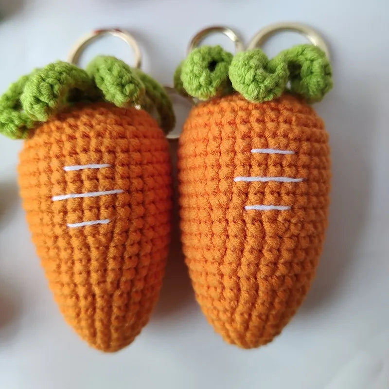 Cute Fruit Crochet Keychain Strawberry Cherry Bag Charm