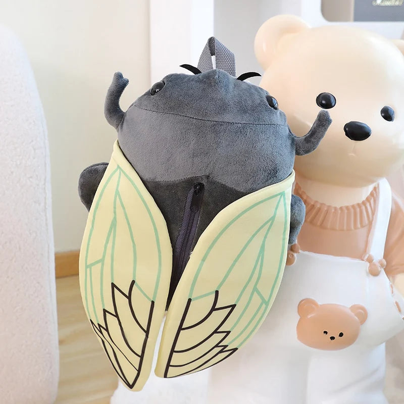 45CM Cartoon Cicada Beetle Plush Backpack Soft Stuffed Toy