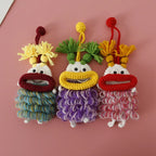 Funny Crochet Sausage Mouth Keychain Key Holder Pouch
