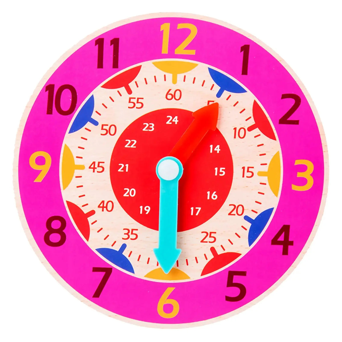 Montessori Wooden Learning Clock Time Teaching Toy for Kids