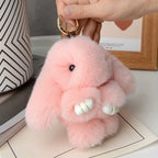 15cm Rabbit Fur Keychain Plush Bag & Car Charm