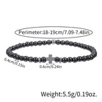 2026 Men Bracelet Small Stone 4mm Braclet Natural Hematite Cross Braslet Rice Bead Brazalete Homme Boyfriend Gift Pulsera Hombre