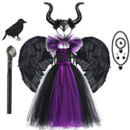Girls Maleficent Costume Dress – Luxury Villain Tulle Gown