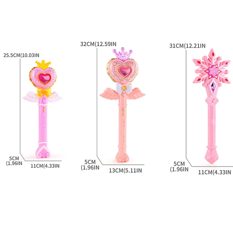 Magic Wand Girl Princess Flash Wand Glowing Sound Effect Fantasy Fairy Stick Cartoon Flash Wand Children's Toys Birthday Gift