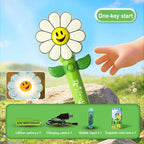 Smile Daisy Pinwheel Bubble Wand Automatic Blower LED Light-Up Kids Outdoor Party Toy for Boys Girls Birthday Gift