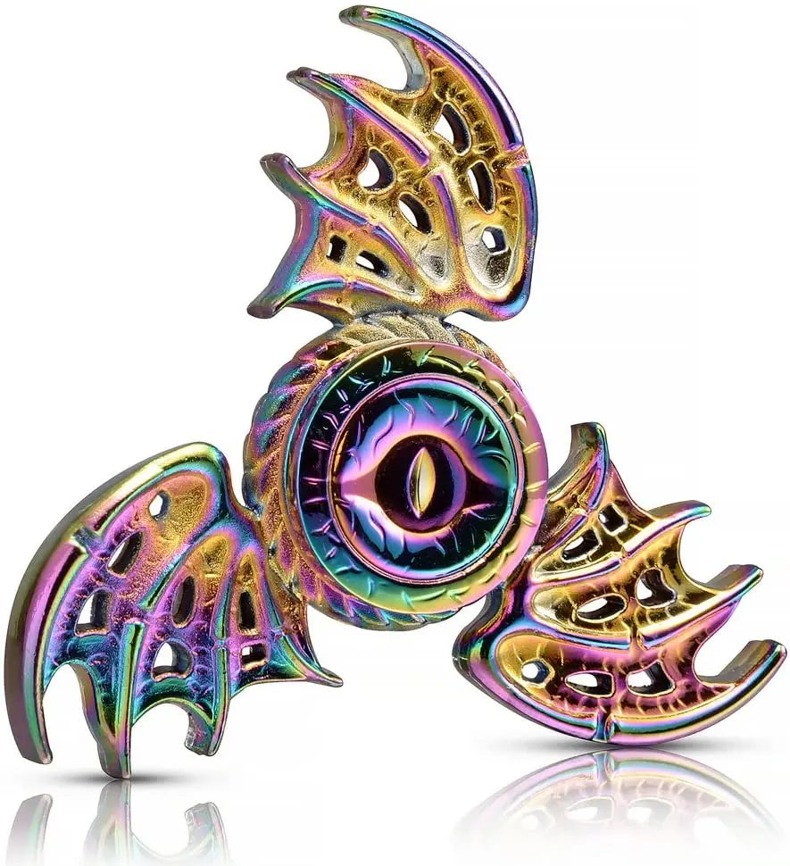 Dragon Wings Eye Metal Tri Fidget Spinner Focus & Stress Relief Toy