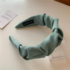 Korean Hair Accessories Solid Color Cotton Crumpled Women's Head Hoop Wide Bezel Makeup Hairbands for Ladies Headwear 2023 New