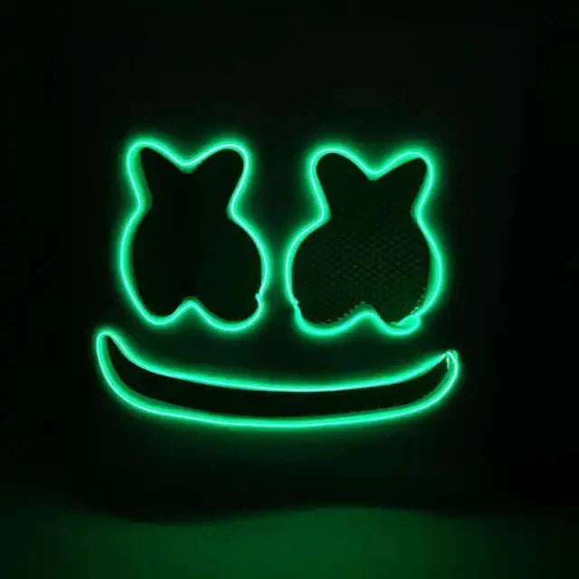 Halloween LED DJ Mask Lifelike Marshmello Mask Breathable Helmet Mask Durable Carnival Festival Halloween Party Props Cosplay