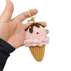 Cute Crochet Ice Cream Keychain Cone Bag Charm