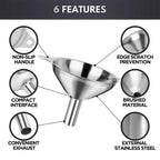 3–5 Pcs Stainless Steel Kitchen Funnel Set – Food Grade Bottle Filling & Spice Transfer Tool