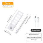Night Light 20/30/40/60CM Motion Sensor Light Wireless USB LED Cabinet Light Wardrobe Lamp For Kitchen Cabinet Bedroom Wardrobe