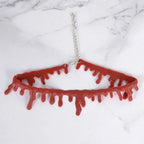 Halloween Dripping Blood Necklace Horror Vampire  Bloody Choker For Halloween Decoration Cosplay Costume Party Accessories