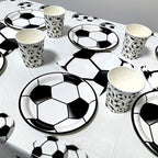 Soccer Theme Disposable Tableware Set Paper Plates Cups Napkins Tablecloth Boys Sports Football Birthday Party Decor Supplies