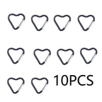 10PCS Heart Shaped Aluminum Carabiner Keychain Clips for Everyday Use