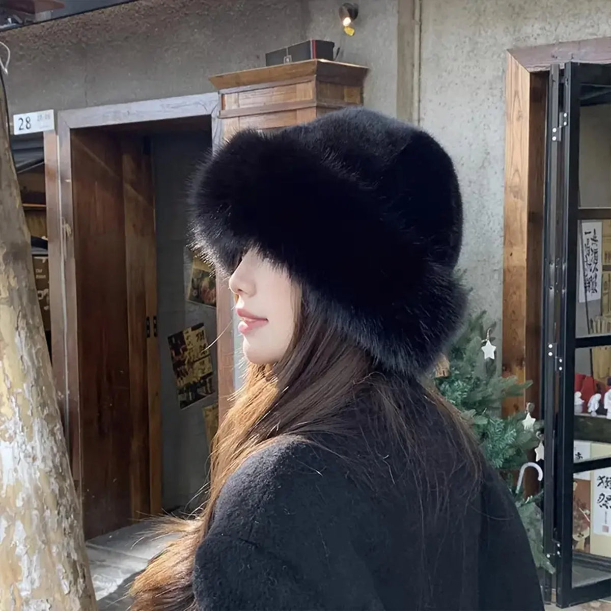 Plush Warm Fur Fluffy Beanie Hat for Winter Outdoor Comfort