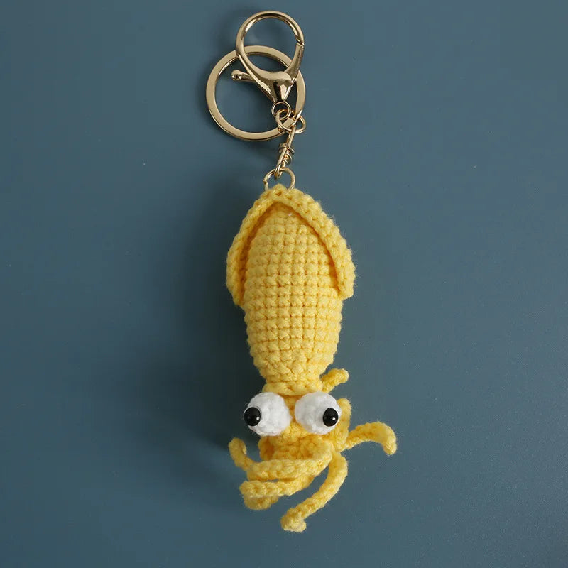 Cute Crochet Stingray Keychain Marine Fish Bag Charm