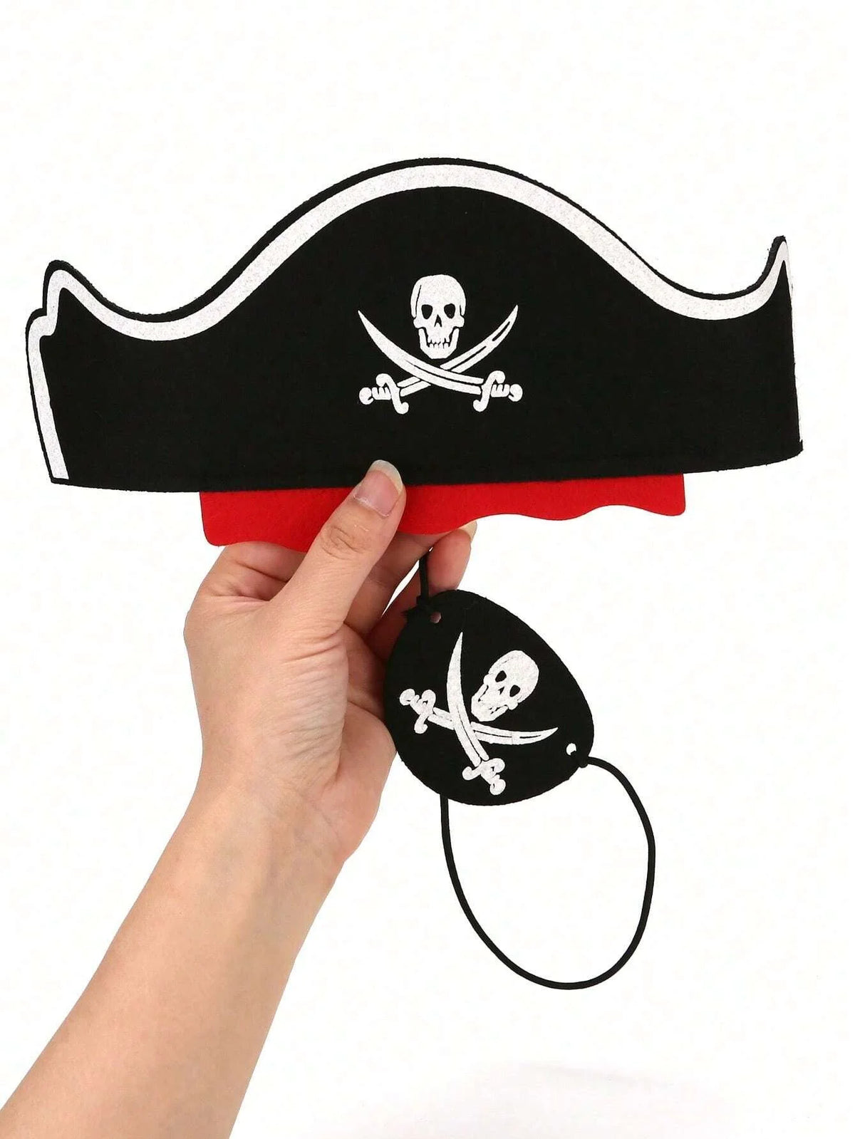 5/10/20pcs Pirate Eye Patches Skeleton Eye Mask Felt One Eye Skeleton Captain Eye Patches for Halloween Pirate Theme Party Decor