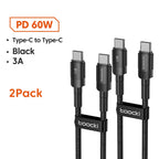 Toocki 100W Type C to USB C Cable PD 3.0 Quick Charge 4.0 Fast Charging Type C to Type C for iPhone 15 Macbook Samsung Xiaomi