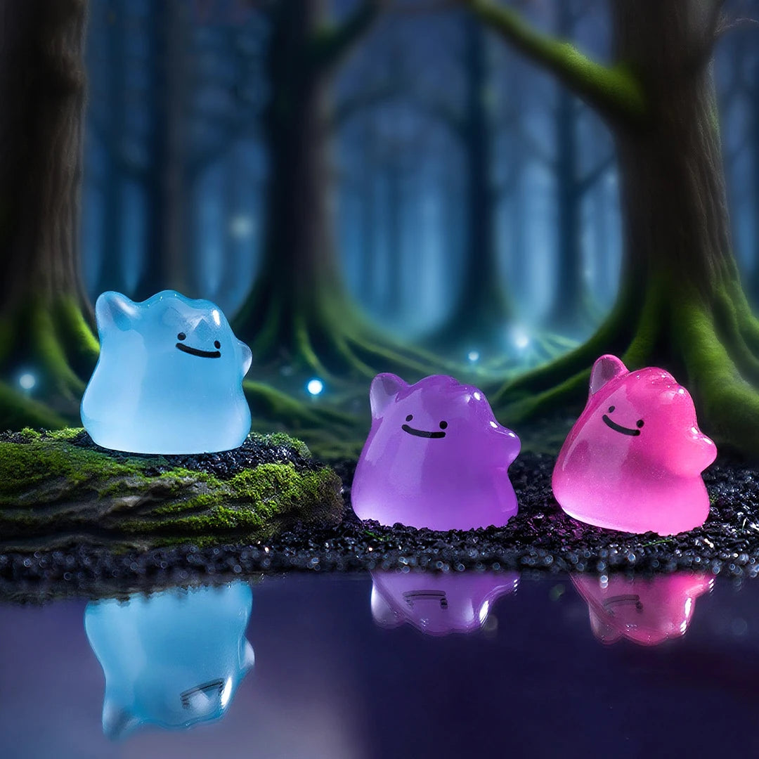 6Pcs/Set Pocket Monsters Anime Figure Kawaii Ditto In Disguise Change At Will 1.5cm PVC Adult Pokemon Model Dolls Toy Gift