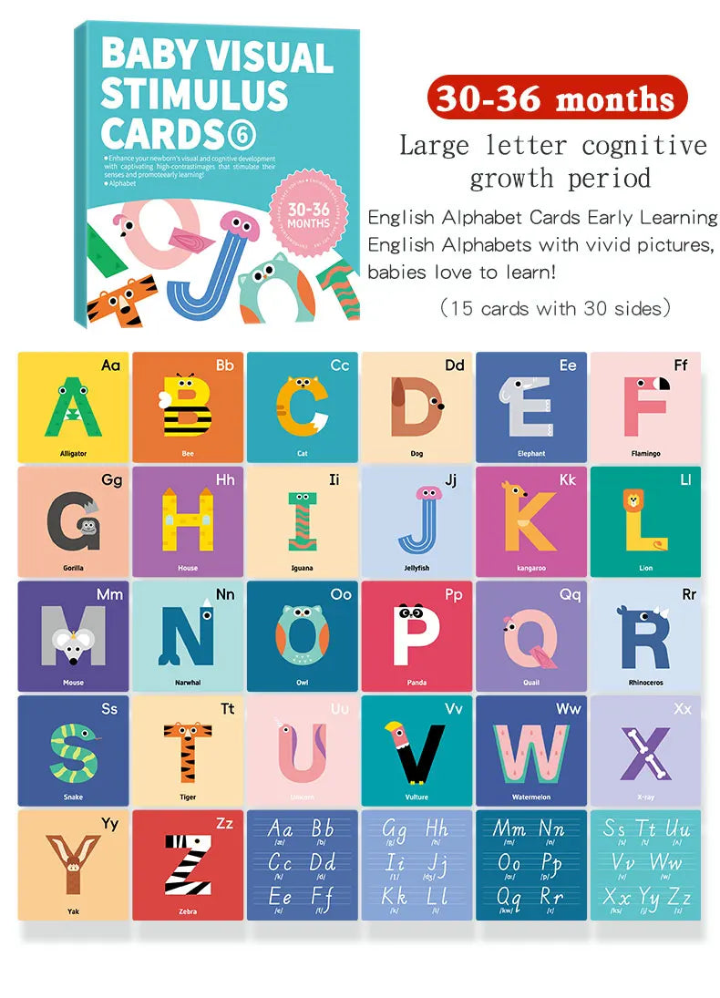 Baby Visual Stimulation Montessori High Contrast Flash Cards