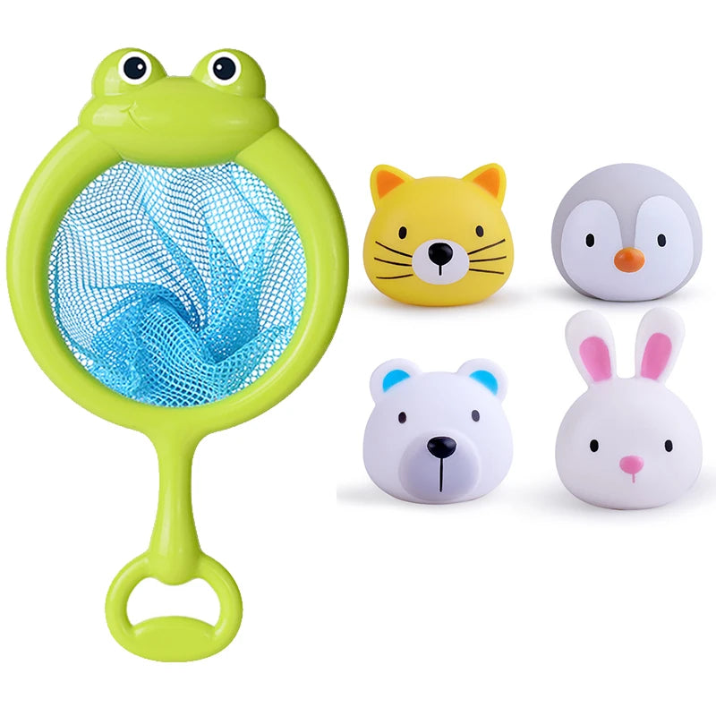 Baby Cute Animals Bath Toy LED Light Up Toys Swimming Water Soft Rubber Float Induction Luminous Duck for Kids Play Funny Gifts