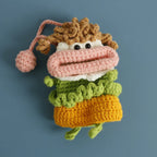 Funny Crochet Sausage Mouth Keychain Key Holder Pouch