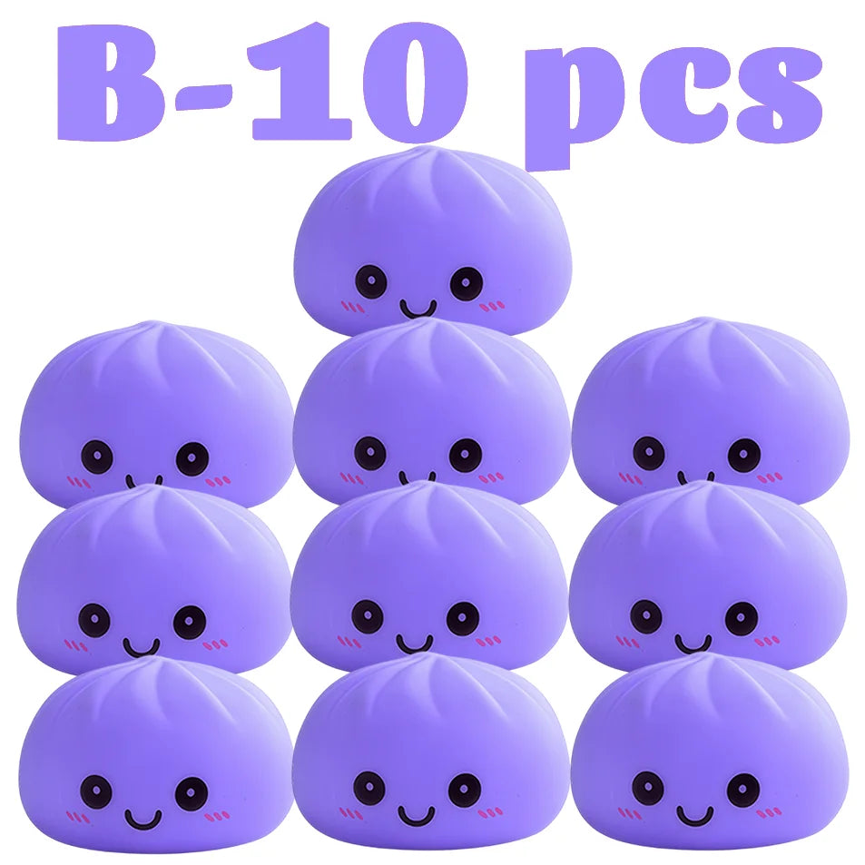 Simulation Dumplin Toy Night Light Soft Dumplings Soft Cute Steamer Birthday Gift Prank Props Colorful Dumping Toy Squishy Gifts
