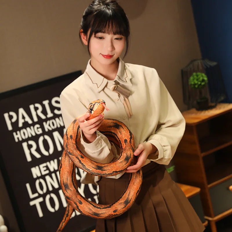 Long Python Snake Plush Toy Soft Stuffed Animal Pillow