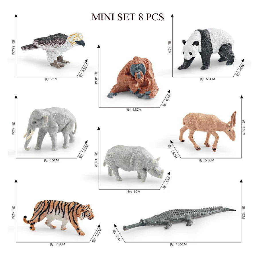 Mini Farm & Wildlife Animal Figurine Set