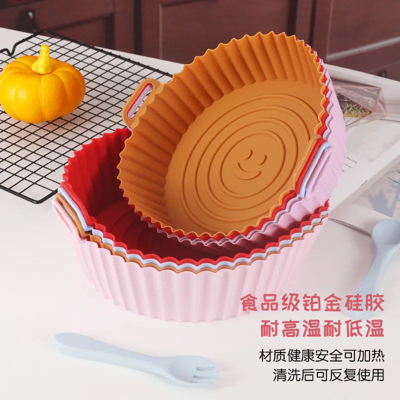 Reusable Silicone Air Fryer Basket Liner – Non Stick Cooking Pot for Air Fryers