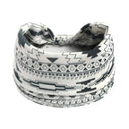 Boho Print Wide Knot Elastic Headband for Women