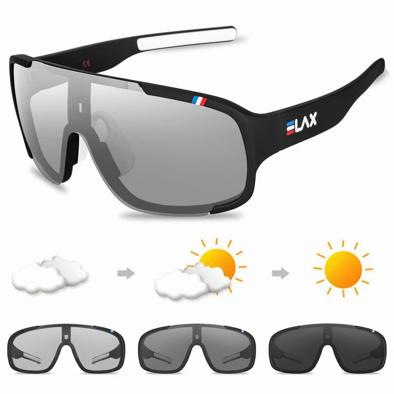 ELAX Polarized Photochromic UV400 Cycling Sunglasses for Men & Women