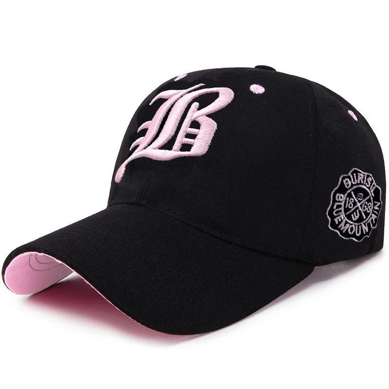 Embroidered Cotton Snapback Baseball Cap for Casual Outdoor Style