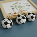 Crochet Sports Ball Keychain Soccer Basketball Bag Charm
