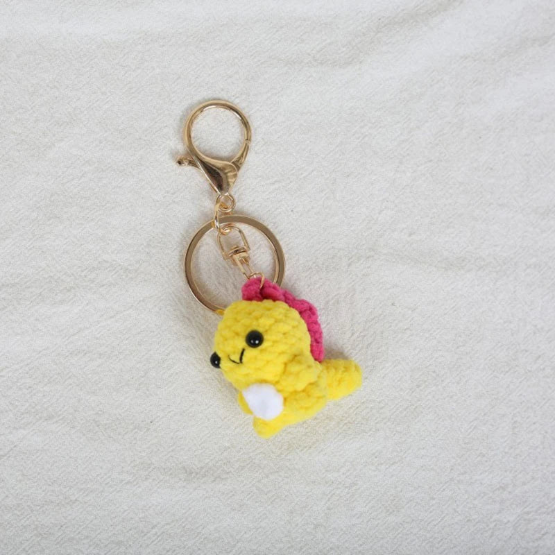 Mini Animal Crochet Keychain Cute Knitted Doll Keyring