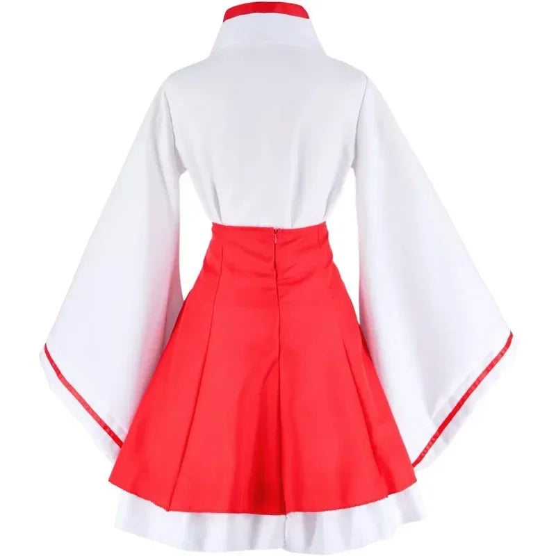 2025 Halloween Costume de Cosplay en forme de renard, Kimono rouge et blanc, vêtements de Style japonais, tenue pour filles,