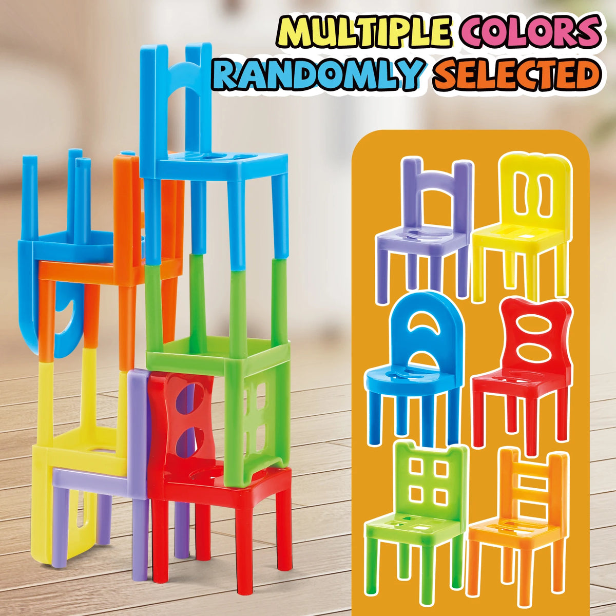 Educational Chair Stacking Balance Building Blocks Toy Set