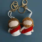 Cute Jesus Crochet Keychain Handmade Faith Bag Charm
