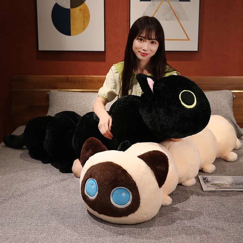 Long Cat Caterpillar Plush Toy – Soft Stuffed Pillow Cushion