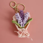Crochet Flower Bouquet Keychain Handmade Floral Bag Charm