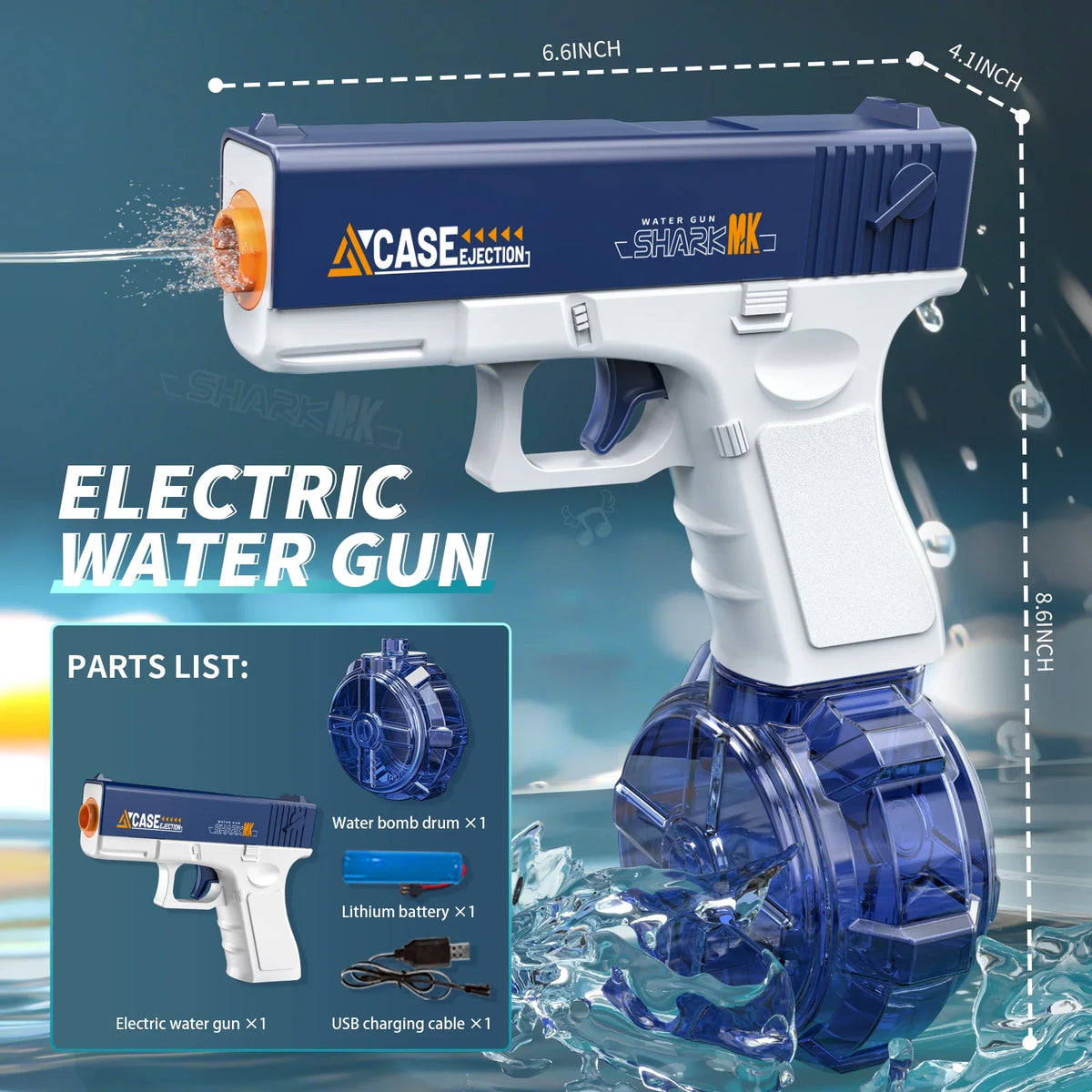 Electric Automatic Rechargeable Water Gun for Kids Outdoor Play